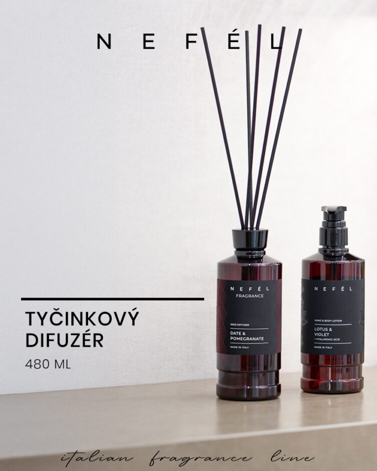 NEFÉL - Tyčinkový difuzér - DATE & POMEGRANATE 480 ml - Obrázek 3